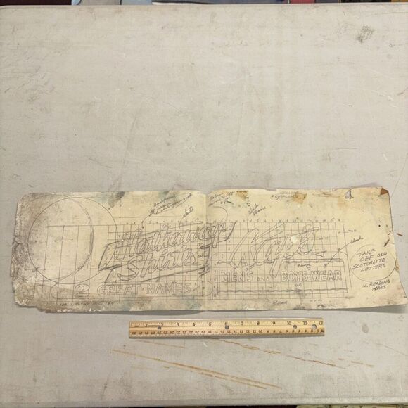 Vintage Billboard Ad Mockup: Kap’s Store Hathaway Shirts N Reading Massachusetts - Picture 1 of 5